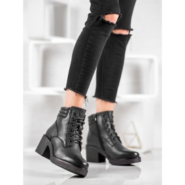 Super Mode Cizme confortabile din piele ecologică negru 2