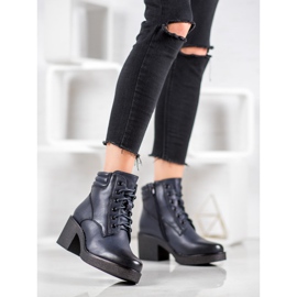 Super Mode Cizme confortabile din piele ecologică albastru 2 Super Mode Cizme confortabile din piele ecologică albastru 2