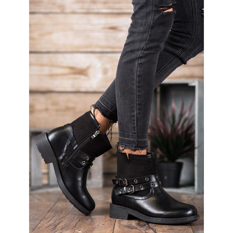 SHELOVET Muncitori confortabili cu cataramă negru 1 SHELOVET Muncitori confortabili cu cataramă negru 1