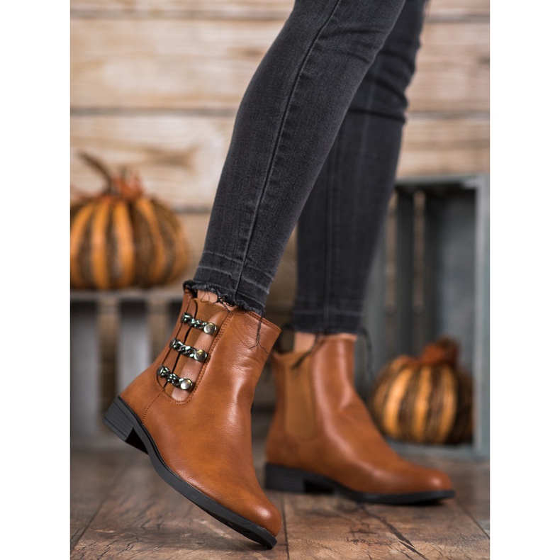 SHELOVET Cizme Chelsea elegante maro 1