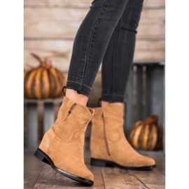 Ideal Shoes Cizme calde de cowboy pe o pană maro 2