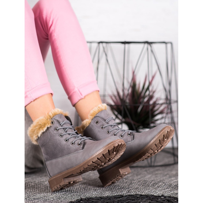 SHELOVET Trappers confortabili gri 1 SHELOVET Trappers confortabili gri 1