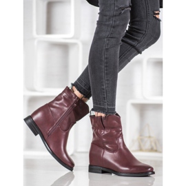 Ideal Shoes Cizme de cowboy cu piele ecologică roșu 2 Ideal Shoes Cizme de cowboy cu piele ecologică roșu 2