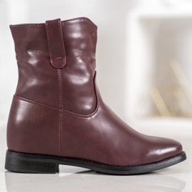 Ideal Shoes Cizme de cowboy cu piele ecologică roșu 1 Ideal Shoes Cizme de cowboy cu piele ecologică roșu 1