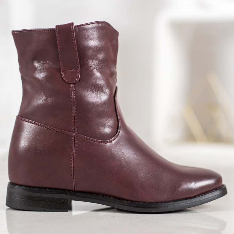 Ideal Shoes Cizme de cowboy cu piele ecologică roșu 1 Ideal Shoes Cizme de cowboy cu piele ecologică roșu 1