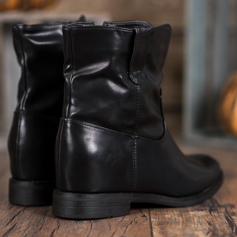 Ideal Shoes Cizme de cowboy cu piele ecologică negru 1