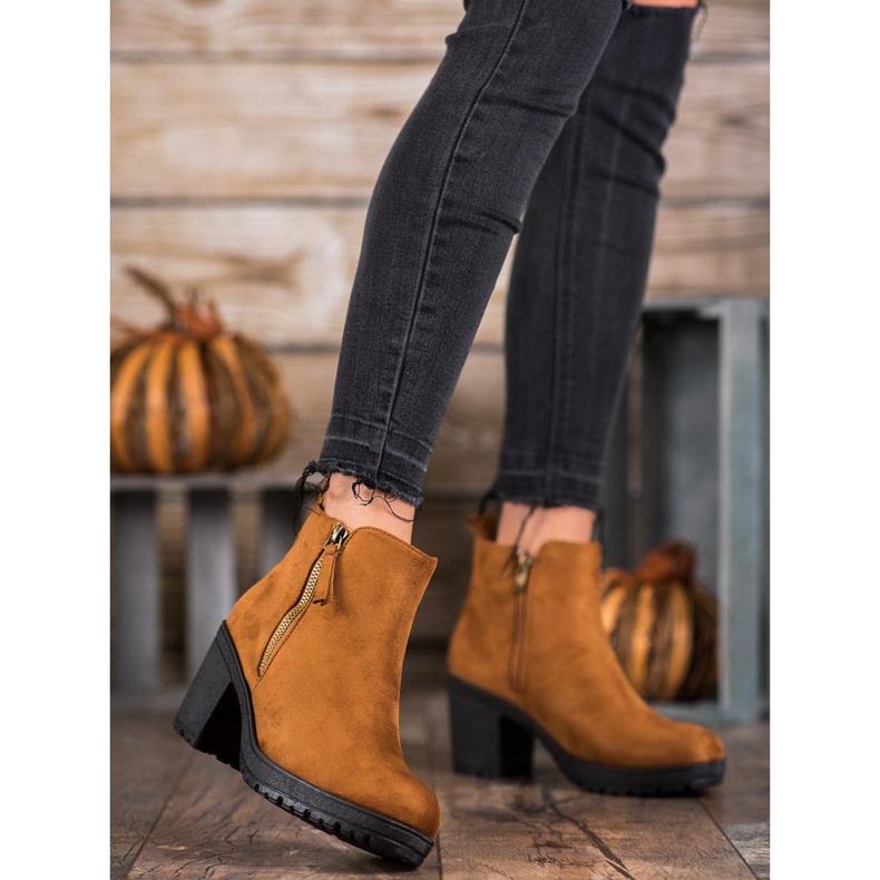 SHELOVET Cizme confortabile pe platformă maro 1