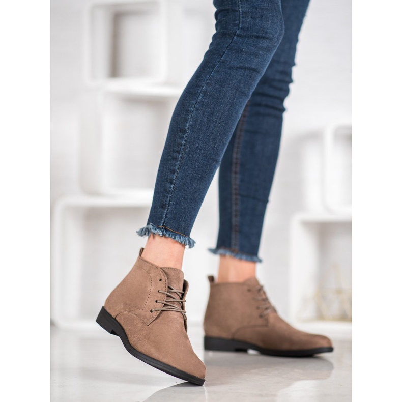 Goodin Cizme confortabile din piele de căprioară maro 2 Goodin Cizme confortabile din piele de căprioară maro 2