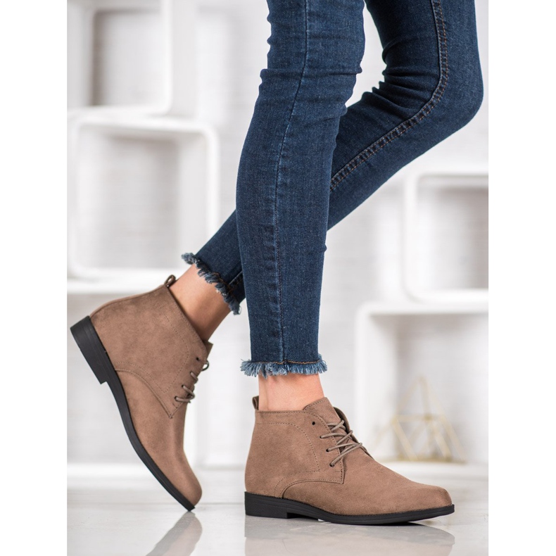 Goodin Cizme confortabile din piele de căprioară maro 1 Goodin Cizme confortabile din piele de căprioară maro 1