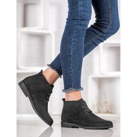 Goodin Cizme confortabile din piele de căprioară negru 2 Goodin Cizme confortabile din piele de căprioară negru 2