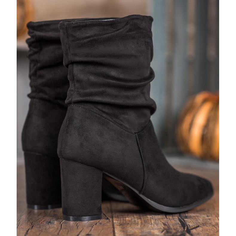 Super Mode Bocanci cu toc înalt, alunecați negru 1