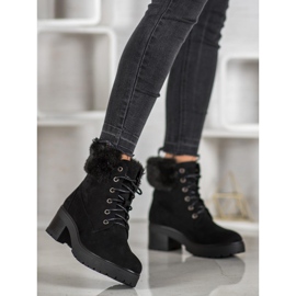 Goodin Cizme negre cu blană negru 2