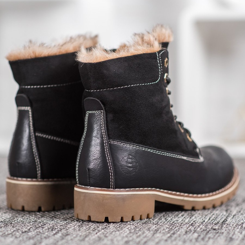 SHELOVET Laced Black Trappers negru 1