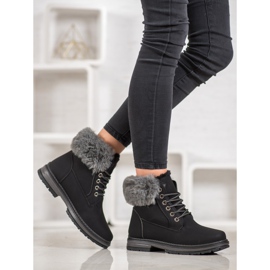 SHELOVET Trappers negri cu blană negru 1