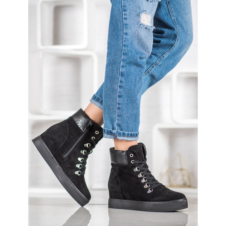 Bestelle Cizme cu pană la modă negru 1