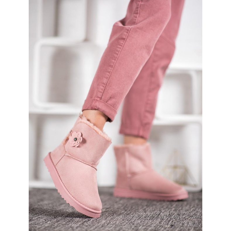 SHELOVET Mukluki cu floare roz 1