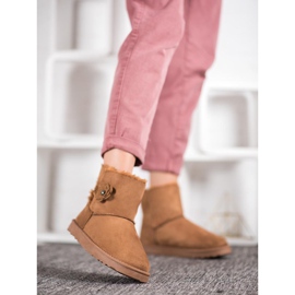 SHELOVET Mukluki cu floare maro 1