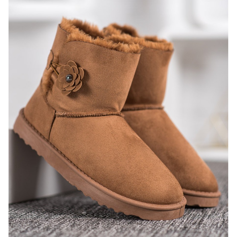 SHELOVET Mukluki cu floare maro 2