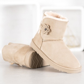 SHELOVET Mukluki cu floare maro 1