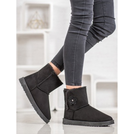 SHELOVET Mukluki cu floare negru 1