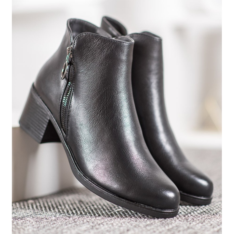 J. Star Cizme calde cu piele ecologică negru 1