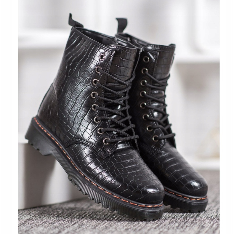 SHELOVET Muncitori negri cu piele ecologică negru 2