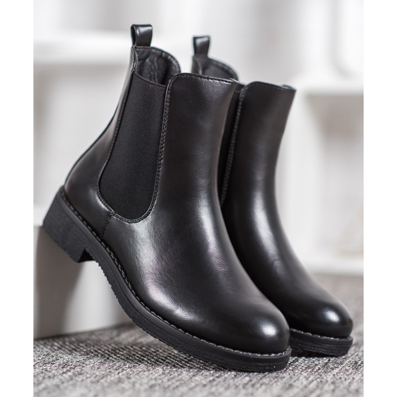 SHELOVET Ghete slip-on cu bandă elastică negru 2