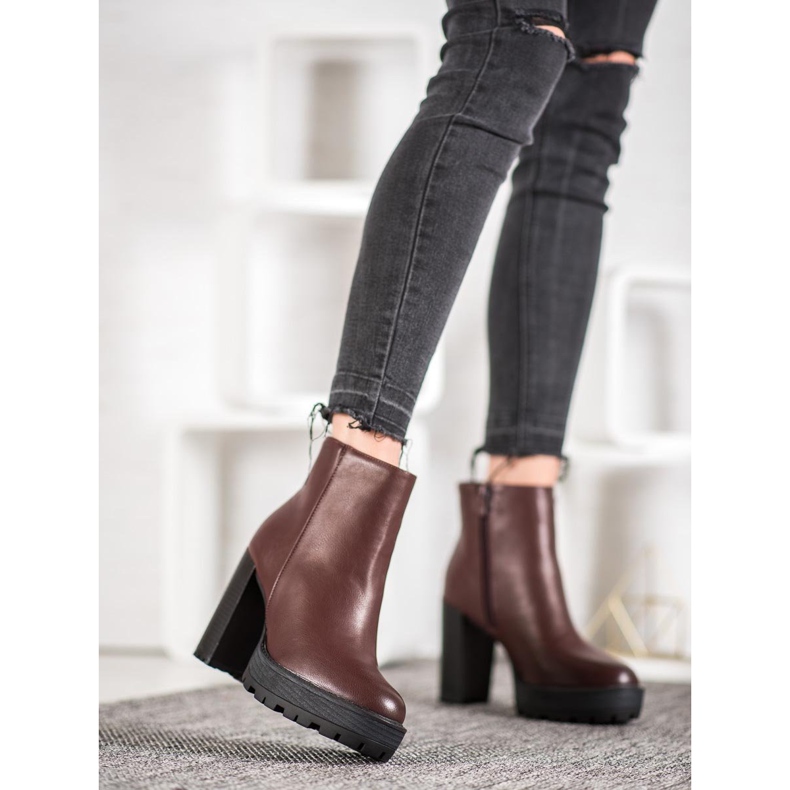 Small Swan Cizme maro pe platformă 2