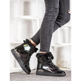 Bella Paris Ghete de zăpadă lăcuite negru 1