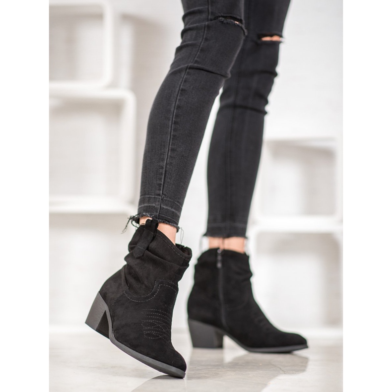 Super Mode Cizme de cowboy confortabile pe un post negru 1