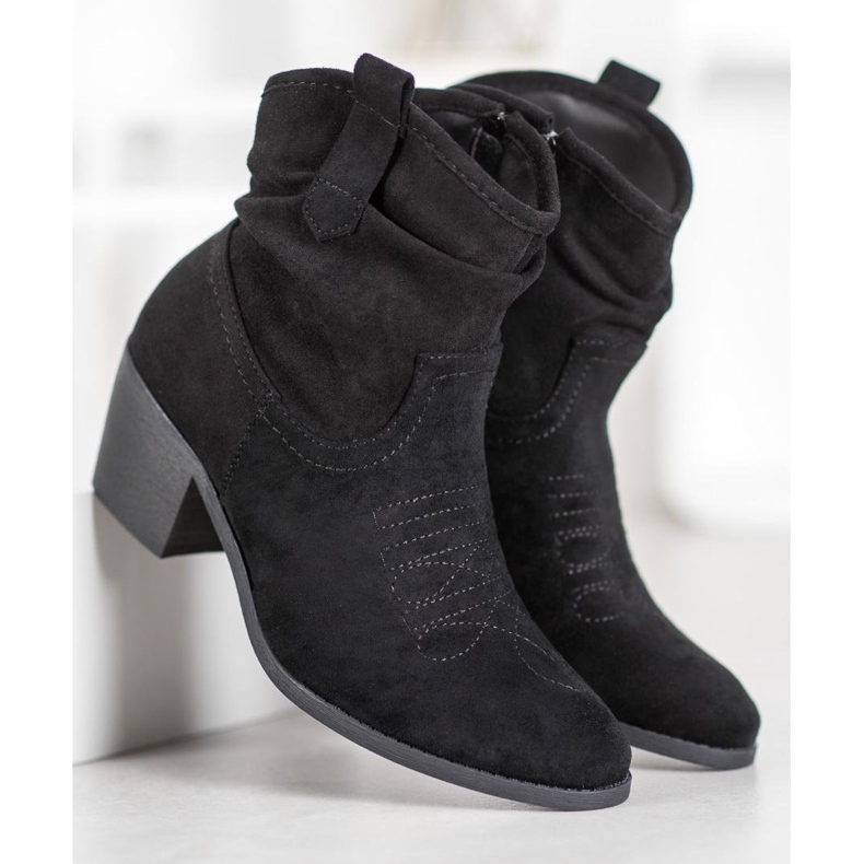 Super Mode Cizme de cowboy confortabile pe un post negru 2