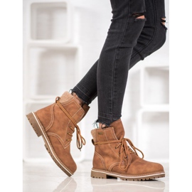 SDS Cizme dantelate cu izolație maro 1