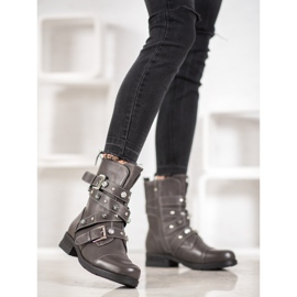 Kayla Muncitori calzi cu pietre de stras gri 1