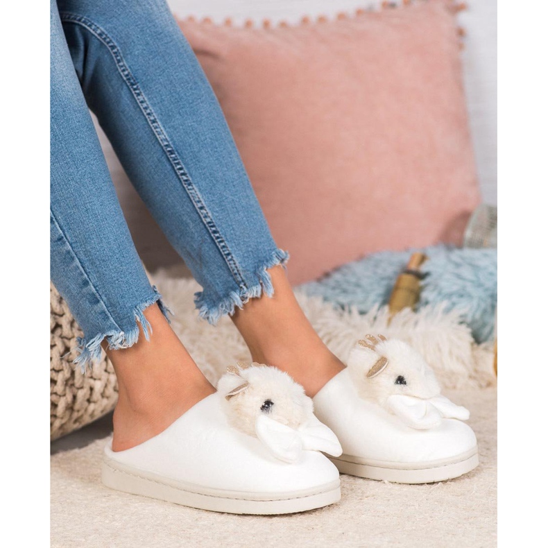 SHELOVET Papuci Cu Arc alb 2 SHELOVET Papuci Cu Arc alb 2