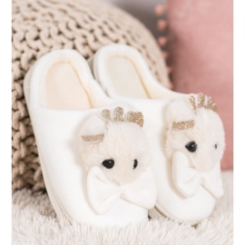 SHELOVET Papuci Cu Arc alb 1 SHELOVET Papuci Cu Arc alb 1