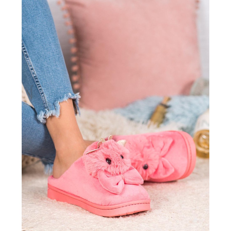 SHELOVET Papuci Cu Arc roz 1 SHELOVET Papuci Cu Arc roz 1