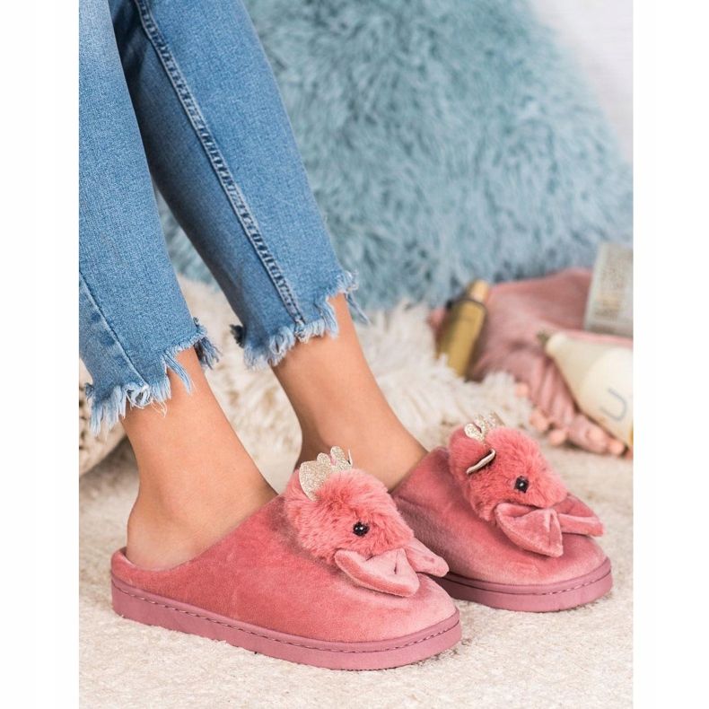 SHELOVET Papuci Cu Arc roz 1