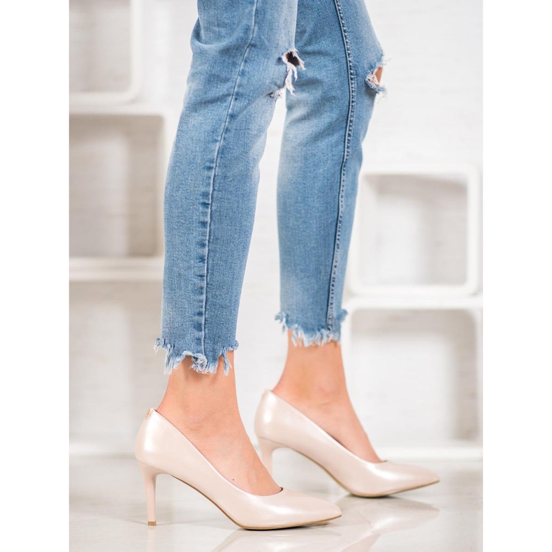 Goodin Stilete elegante din piele ecologică maro 2