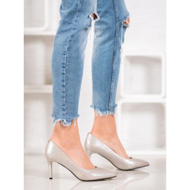 Goodin Stilete elegante din piele ecologică gri 2 Goodin Stilete elegante din piele ecologică gri 2