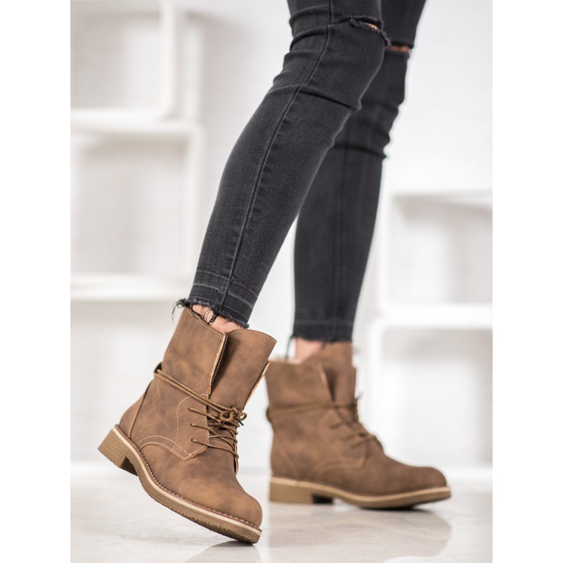 SDS Cizme legate cu o coadă de sus maro 2 SDS Cizme legate cu o coadă de sus maro 2