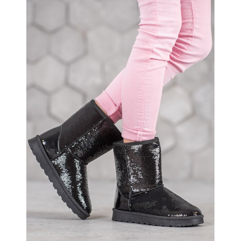 SHELOVET Mukluki Cu Paiete negru 1