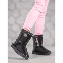 SHELOVET Mukluki Cu Paiete negru 2