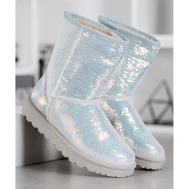 SHELOVET Mukluki Cu Paiete alb 2