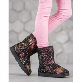 SHELOVET Mukluki cald cu paiete negru 2