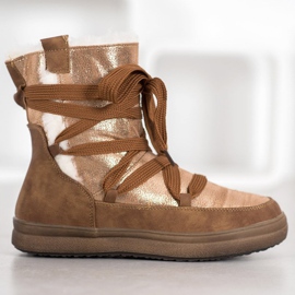 SDS Ghete de zăpadă calde maro de aur 2