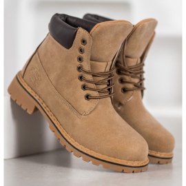 Haver Cizme de drumeție cu piele ecologică maro 2