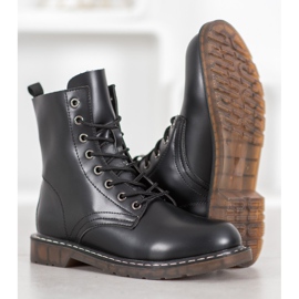 Kylie Trappere elegante cu piele ecologică negru 1