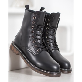 Kylie Trappere elegante cu piele ecologică negru 2