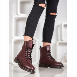 Kylie Trappere elegante cu piele ecologică roșu 2