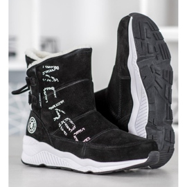 McKey Cizme de zăpadă din piele negru 2